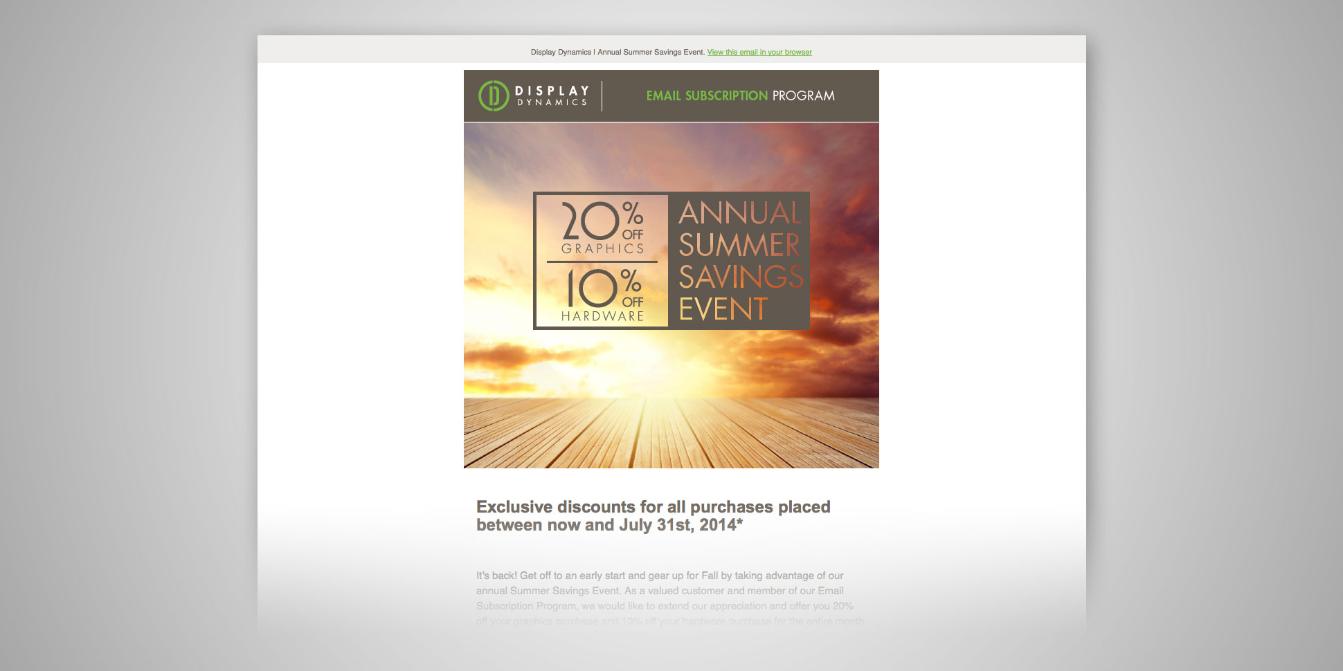 Email Subcription Program