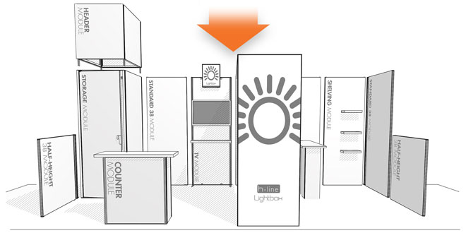 Choose your H-line modules to create your custom exhibit