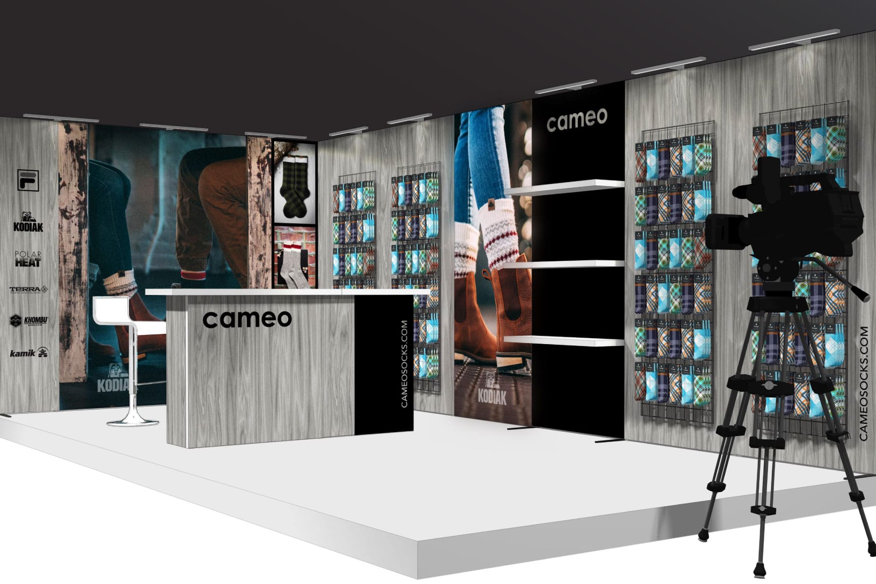 Cameo Socks Showroom Render